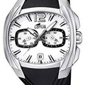 Reloj de cuarzo Lotus 15756/A con esfera plateada y correa de piel marrón, caja de acero inoxidable, 2 años de garantía, reloj analógico para hombre