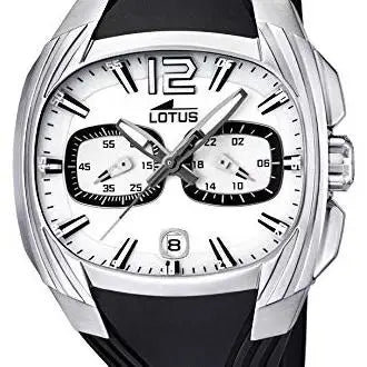 Reloj de cuarzo Lotus 15756/A con esfera plateada y correa de piel marrón, caja de acero inoxidable, 2 años de garantía, reloj analógico para hombre