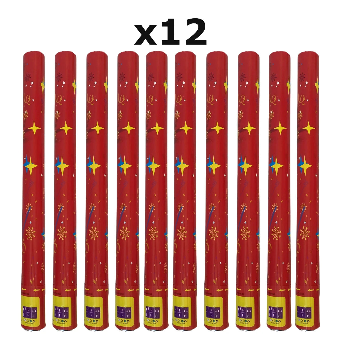 Maxia Market Cañón de confeti Tubo Confetti para fiesta celebraciones multicolor metal metalico 27 - 77 cm