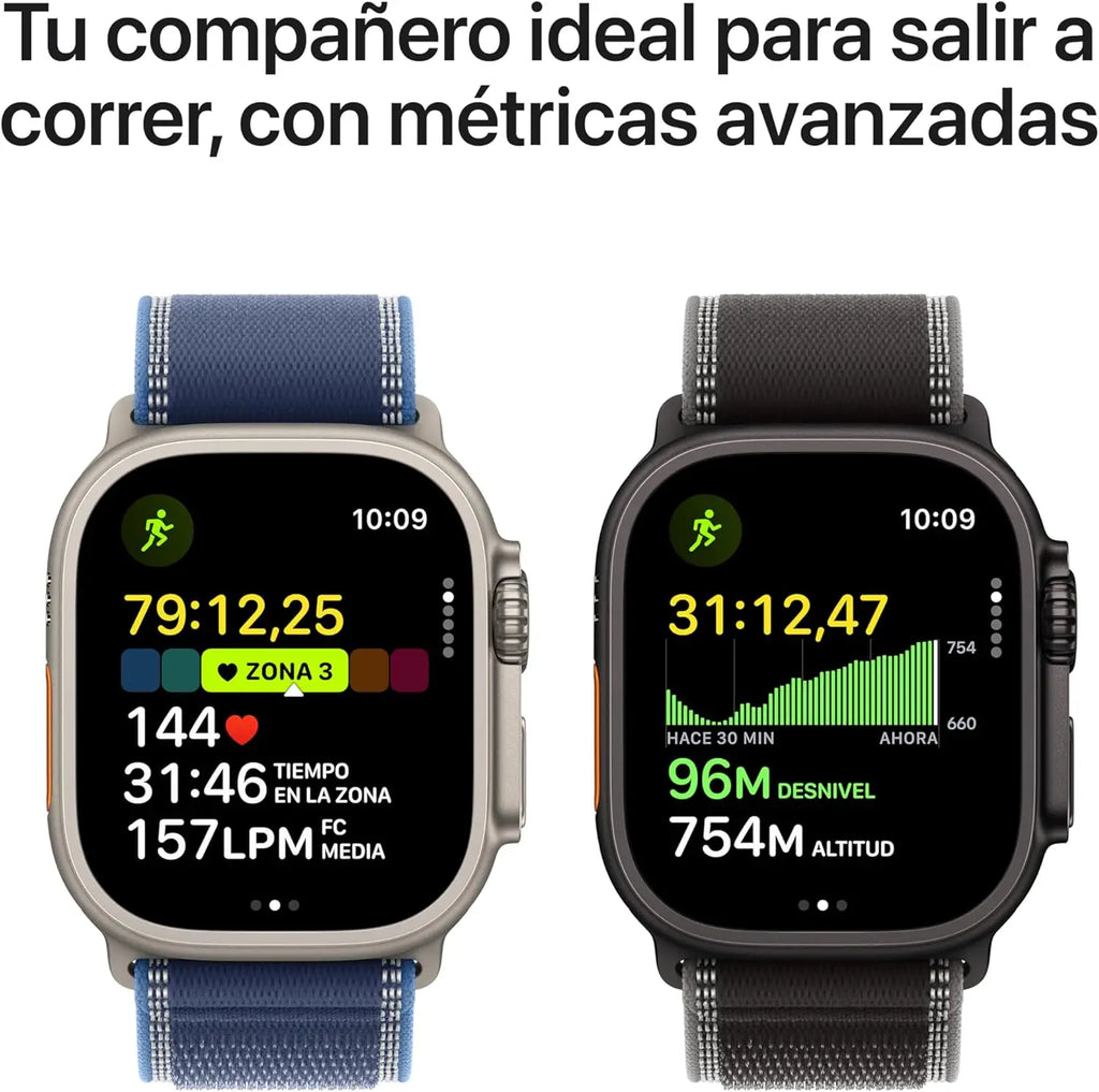 Apple Watch Ultra 3 de 49 mm (grande) en titanio negro: reloj inteligente con pantalla de 1'', GPS, monitor de frecuencia cardíaca, despertador, compatible con iOS y watchOS, con certificación CE para hombres y mujeres, resistente al agua y duradero.
