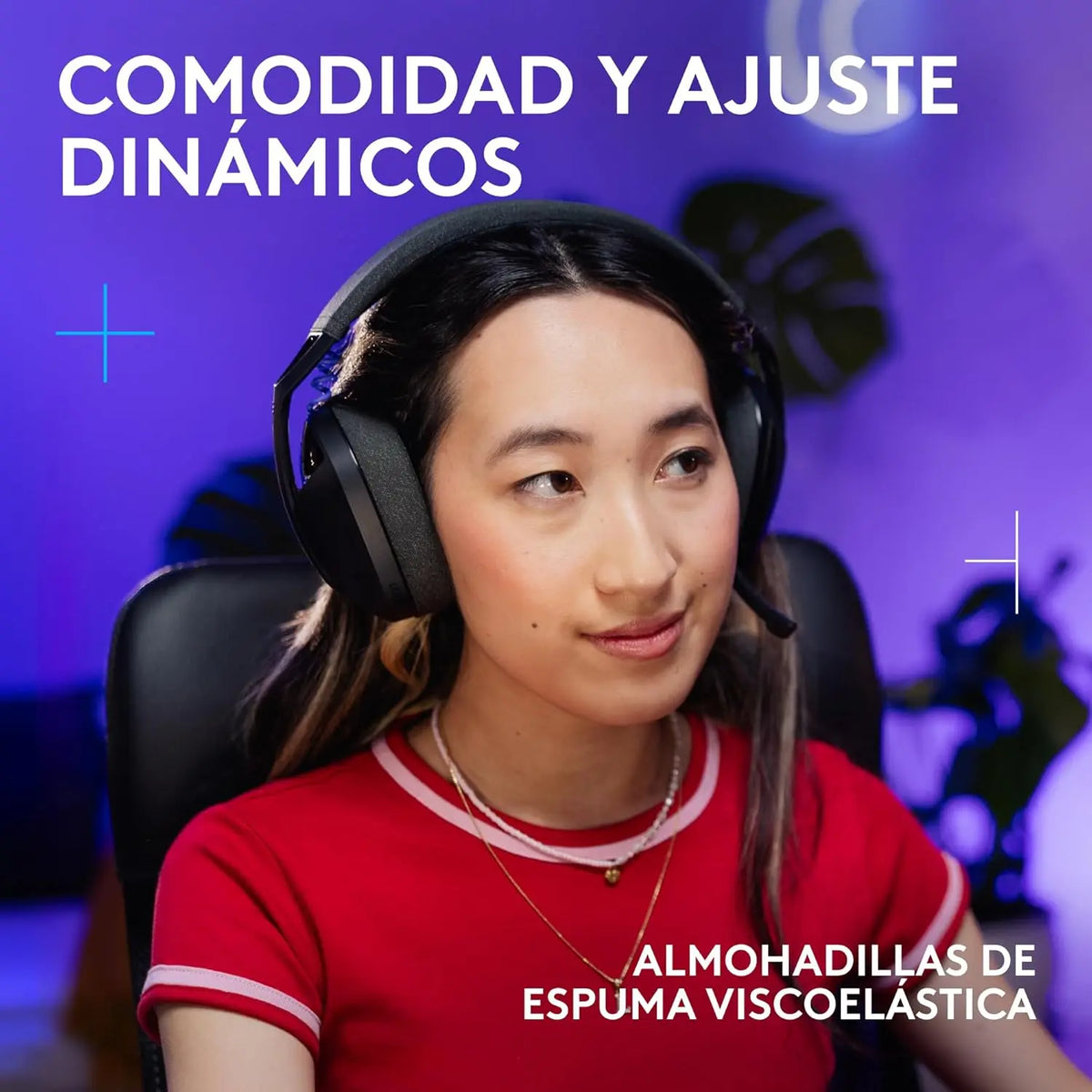 Auriculares inalámbricos para juegos Logitech G321 Lightspeed negros con Bluetooth 5.2, transductores de 40 mm, 20 horas de duración de batería, diseño ligero, micrófono con función de silencio abatible para PC, PS5 y Nintendo Switch.