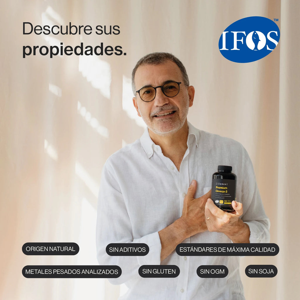 Omega-3 Premium en Forma de Triglicéridos, Certificado IFOS - 120 Cápsulas blandas Zenement