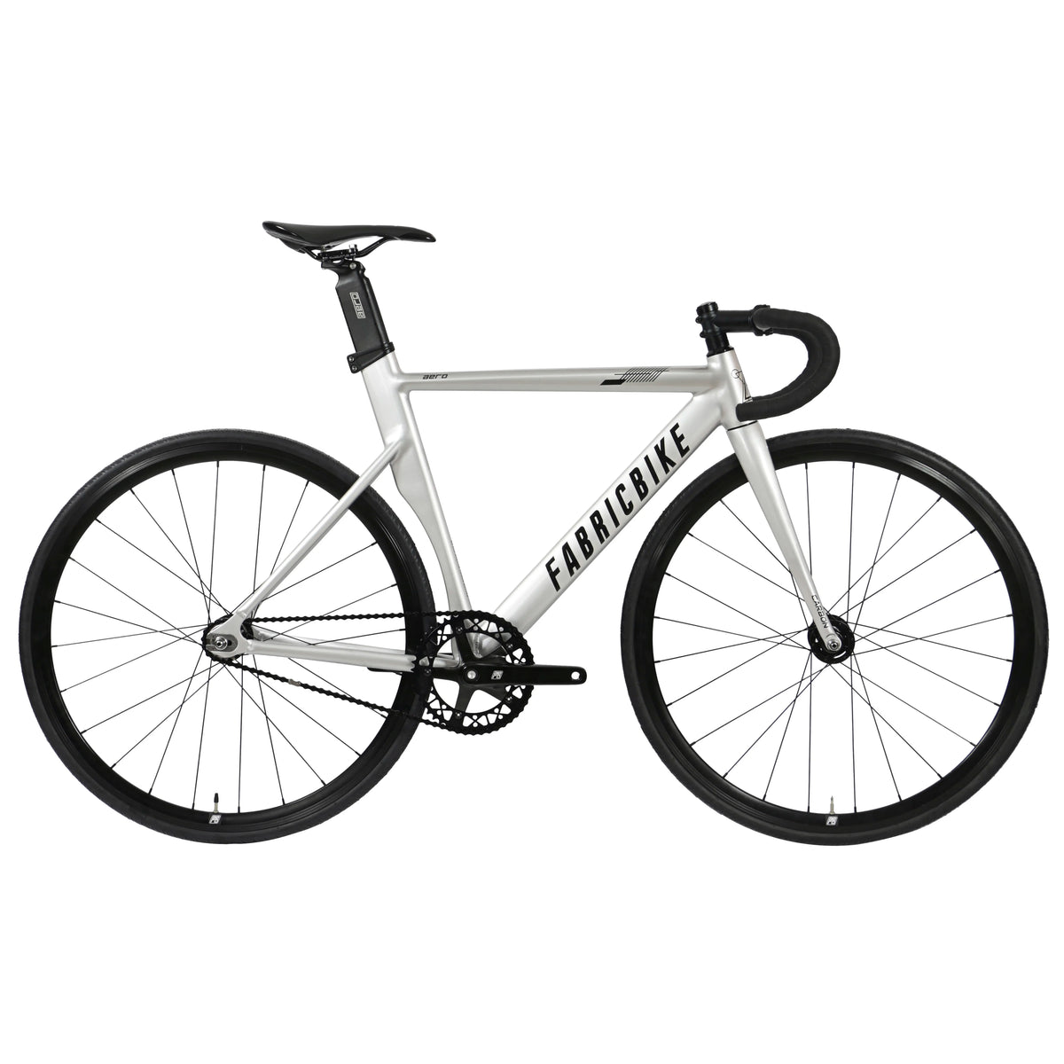 Bicicleta de piñón fijo FabricBike Aero, Fixie, monomarcha, cuadro de aluminio y horquilla de carbono, ruedas de 28", 5 colores, 3 tallas, 7,95 kg (talla M).