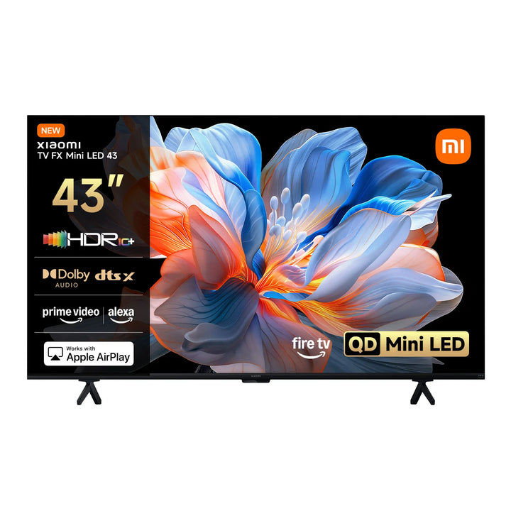 Oficial | Xiaomi TV FX Mini LED 43, QD-Mini LED para un contraste profundo y detalles nítidos, Brillo impresionante con HDR10+, Sonido envolvente Dolby Audio™ y DTS:X, Diseño unibody elegante con Fire TV integrado y Alexa