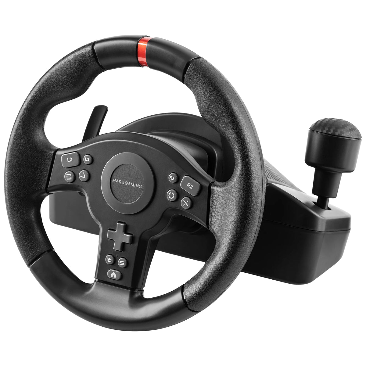 Volante de Sim Racing Mars Gaming MWH-RSXONE con rotación de 270°, vibración DriveSense, cambio secuencial integrado, pedales XL para PC, PS3, PS4, Xbox One, Xbox Series X|S, Nintendo Switch, con Zero Dead Zone para una precisión co