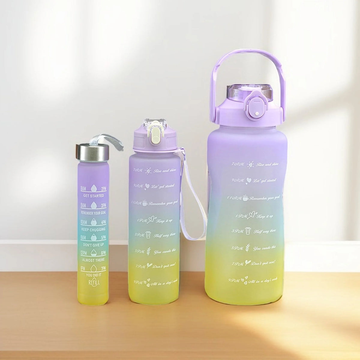 Set de 3 Botellas Deportivas 2Lts - 900ml - 500ml