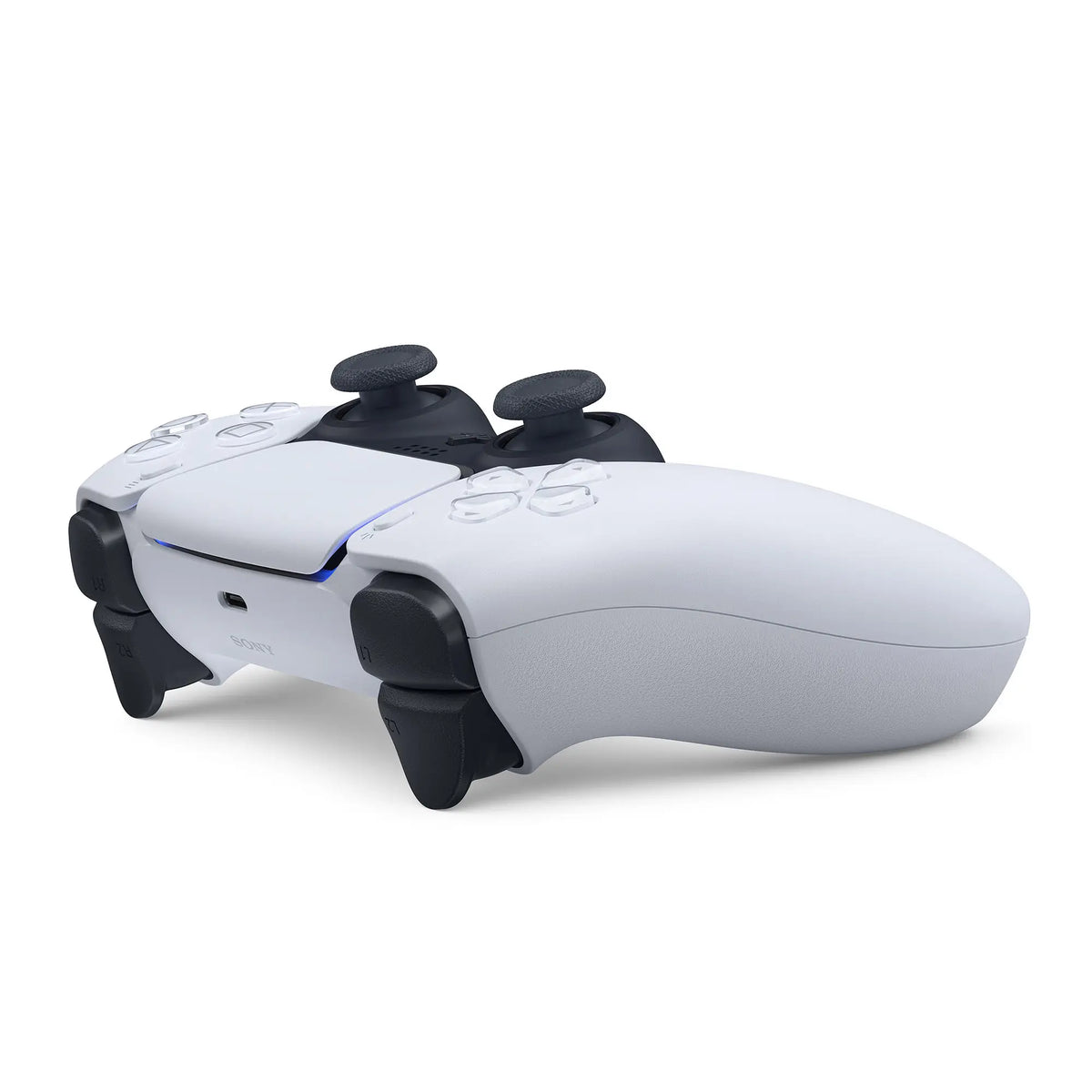 Mando inalámbrico DualSense para PS5, color blanco, con respuesta háptica, gatillos adaptativos, sensor de movimiento y micrófono integrado para una experiencia de juego inmersiva. Compatible con la consola PS5.
