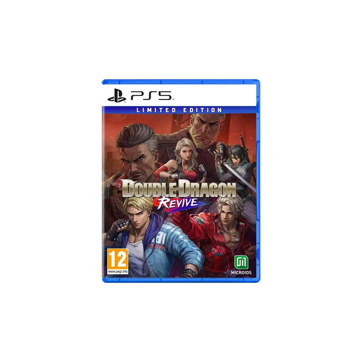 Double Dragon Revive - Limited Edition PS5 Game, includes physical copy, collectible cards, and additional skins for Lee brothers; post-apocalyptic beat 'em up with 3D graphics, perfect for retro gaming fans and collectors.