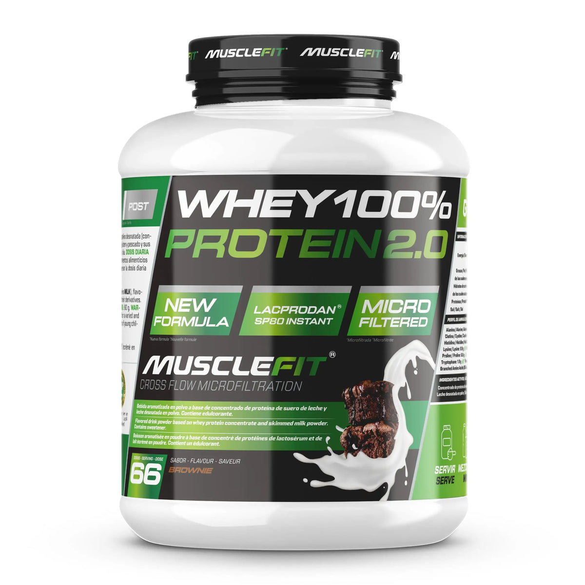 Whey 100% Protein 2000g - MuscleFit  Concentrado de Proteína para Creación de Músculo
