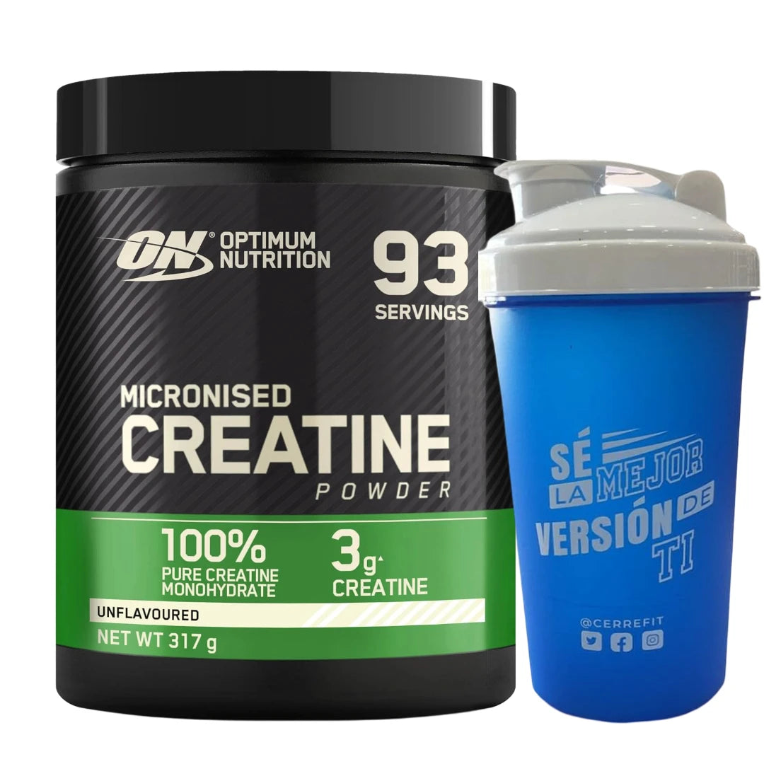 CREATINA MONOHIDRATO (317G) NEUTRA + mezclador  - Optimum Nutrition  Alta calidad