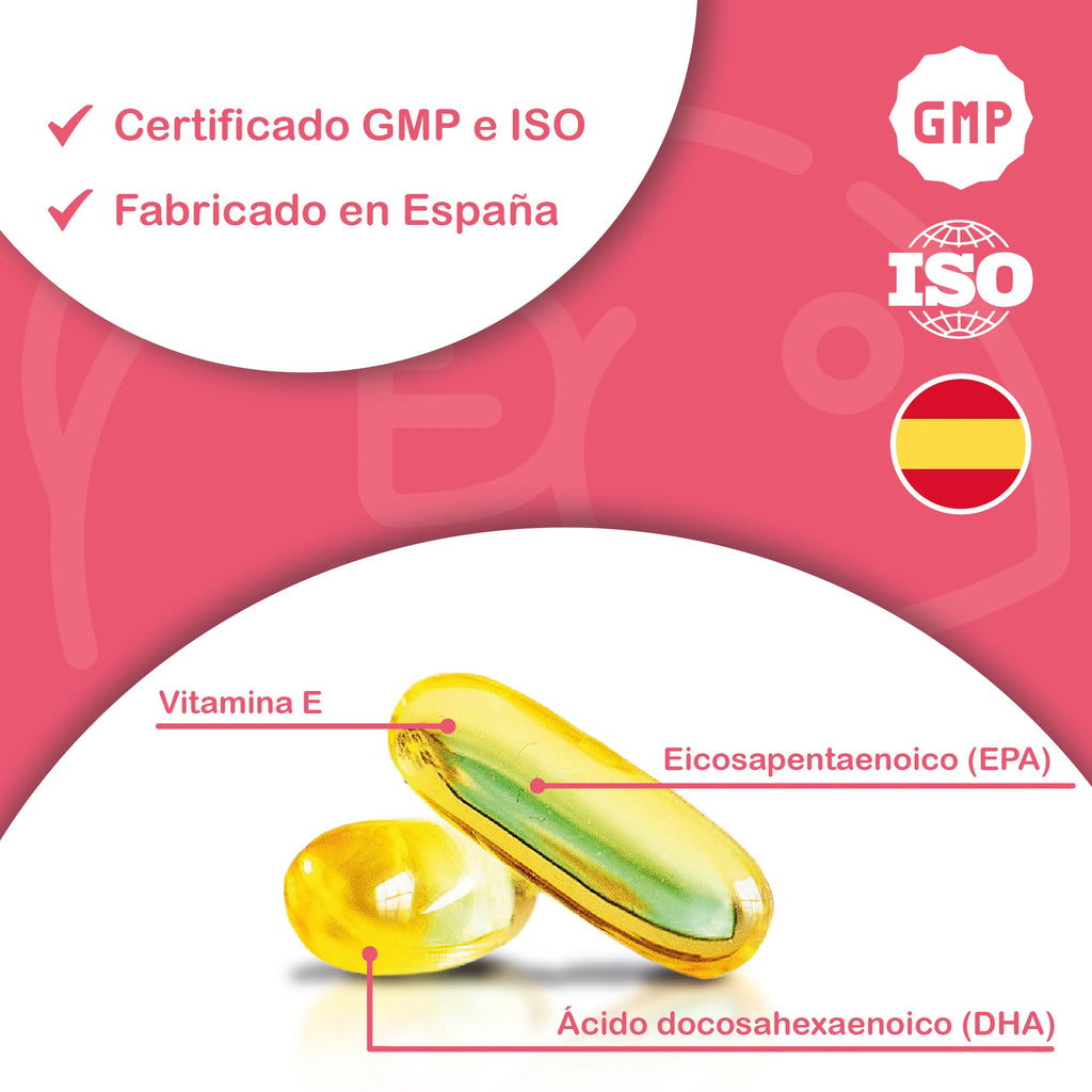 HN Healthy Nutrition Omega 3 Cápsulas 2000 mg - 120 Perlas Blandas con Aceite de Pescado y Vitamina E - Omega 3 con EPA (Ácido Eicosapentaenoico) y DHA (Ácido Docosahexaenoico) - 700 mg EPA y 500 mg DHA