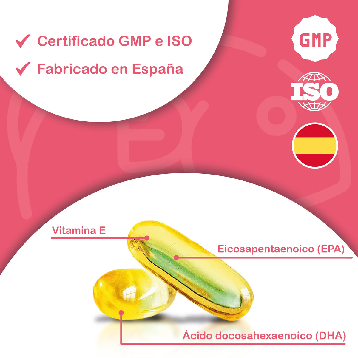HN Healthy Nutrition Omega 3 Cápsulas 2000 mg - 120 Perlas Blandas con Aceite de Pescado y Vitamina E - Omega 3 con EPA (Ácido Eicosapentaenoico) y DHA (Ácido Docosahexaenoico) - 700 mg EPA y 500 mg DHA
