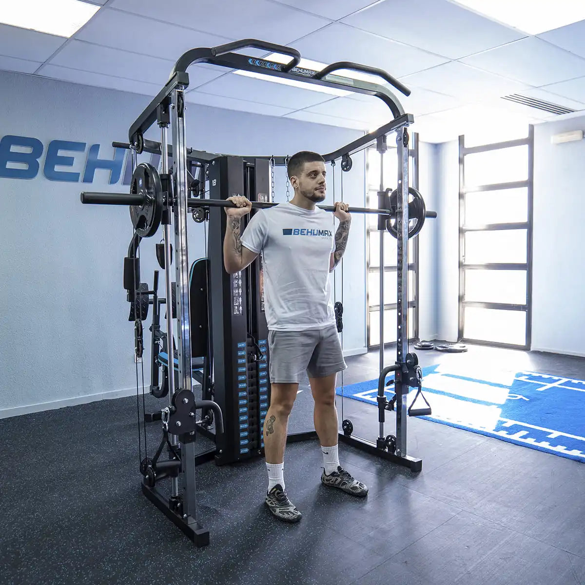 BEHUMAX - Máquina multifunción Multigym 650 PRO estación de musculación con 13 funciones y prensa de piernas para gimnasio en casa