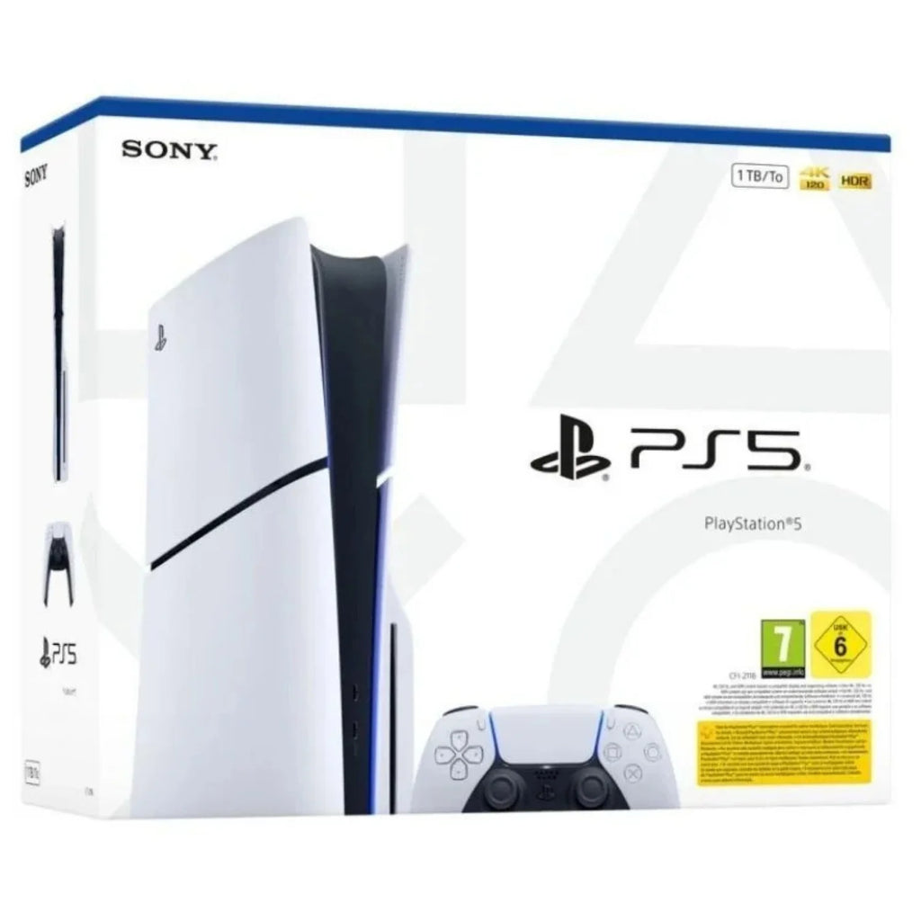 Sony Consola PlayStation 5 PS5 1TB Estándar Slim Chasis E con Lector | Tecnología HDR | Gaming en 4K | Incluye Mando Dualsense Blanco | Juego Preinstalado ASTRO's PLAYROOM | Versión Europea