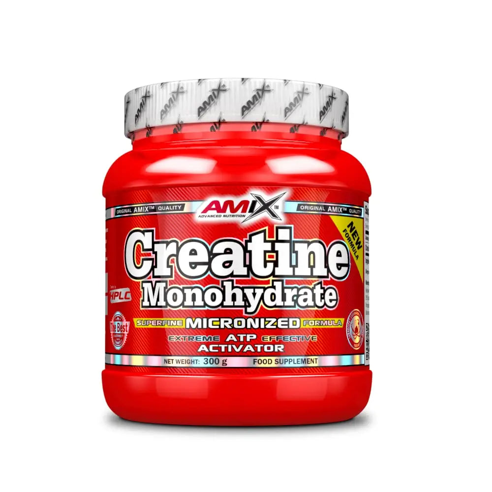 Amix Creatine Monohydrate 300 gramos - 100% Creatina Monohidrato Micronizada - Resíntesis Aguda de ATP y Voluminización Intracelular - Incremento de Fuerza Explosiva y Potencia