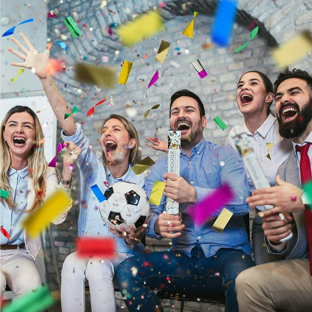 Maxia Market Cañón de confeti Tubo Confetti para fiesta celebraciones multicolor metal metalico 27 - 77 cm