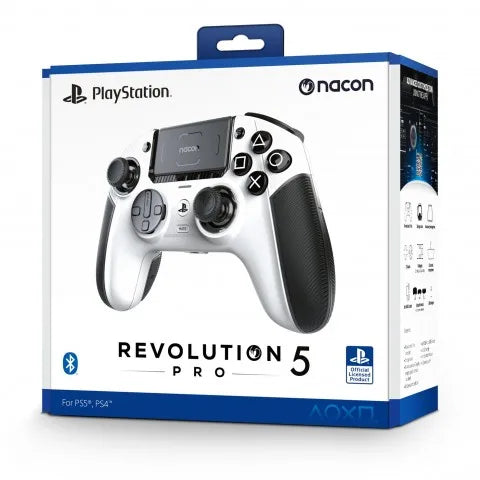 Revolution 5 Pro Controller - White, PlayStation 5 controller with 36 months warranty, perfect for gamers seeking high-quality PS5 accessories.