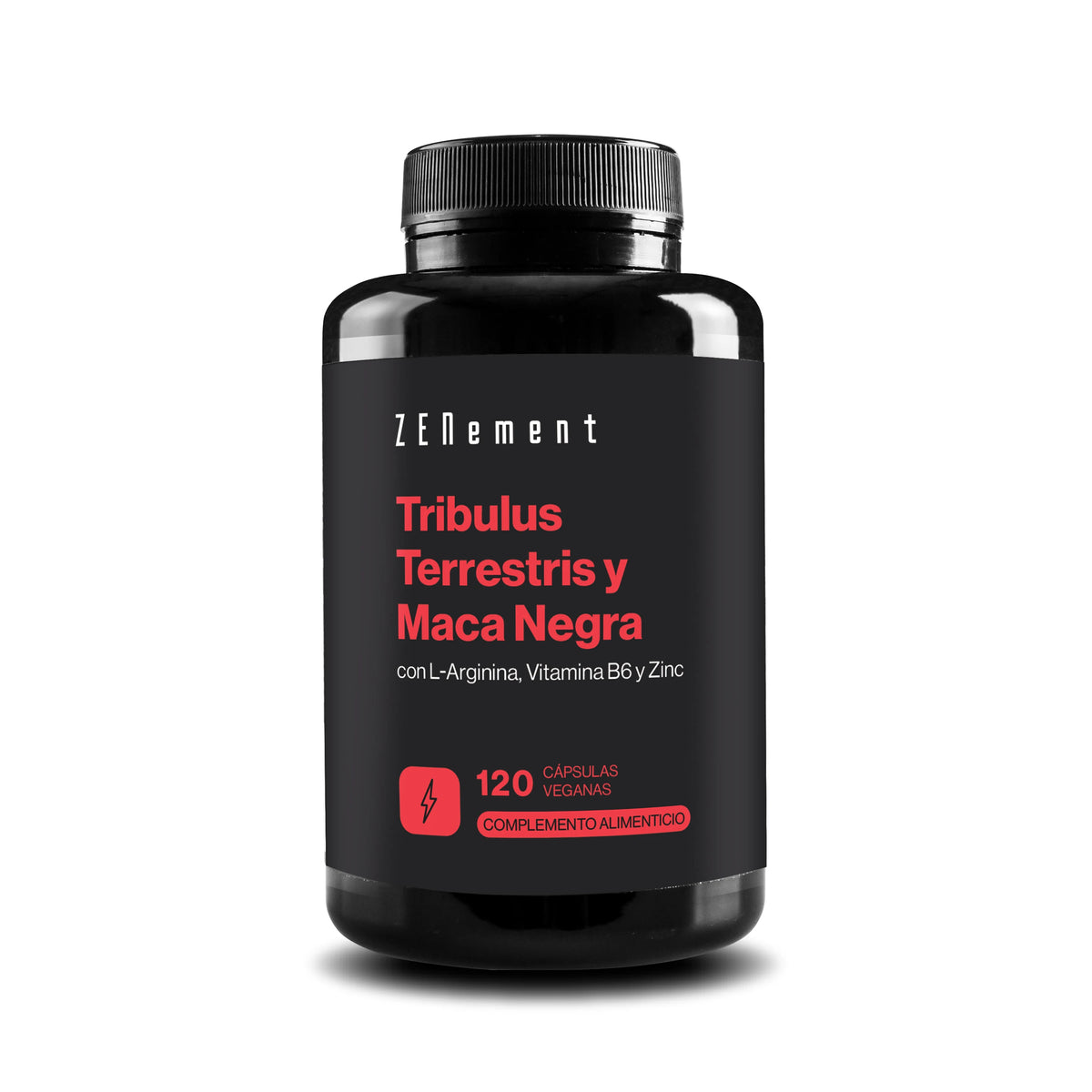 Tribulus Terrestris y Maca Negra con L-Arginina, Vitamina B6 y Zinc - 120 Cápsulas Veganas Zenement