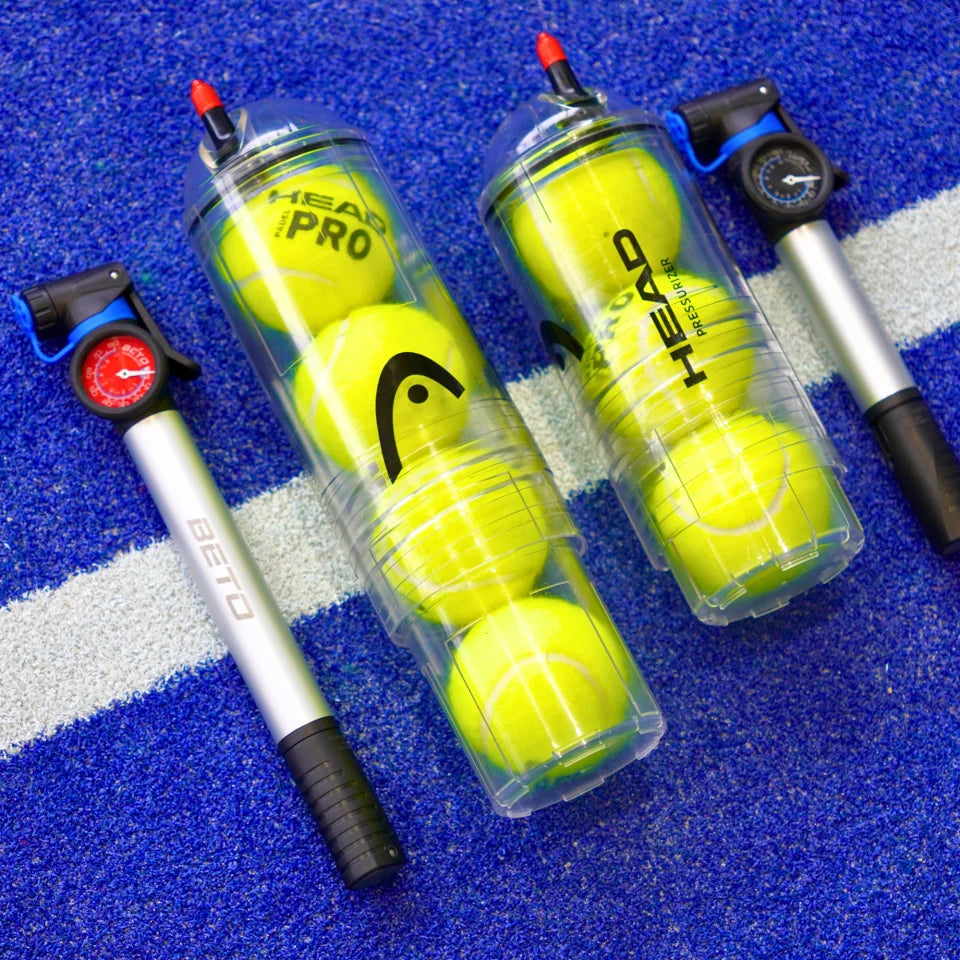 Presurizador de pelotas de tenis y pádel HEAD X3 Pump + Bomba de aire 22 cm - Mantén y recupera la presión entre partidos, marca Head