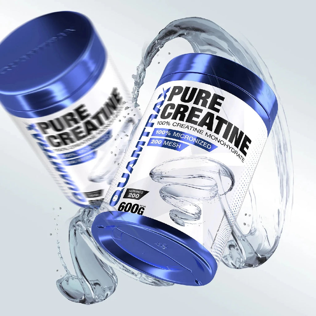 Quamtrax Pure Creatina Monohidrato 300g - Alta Absorción - Aumenta la Fuerza, Rendimiento y Masa Muscular - Sabor Neutro
