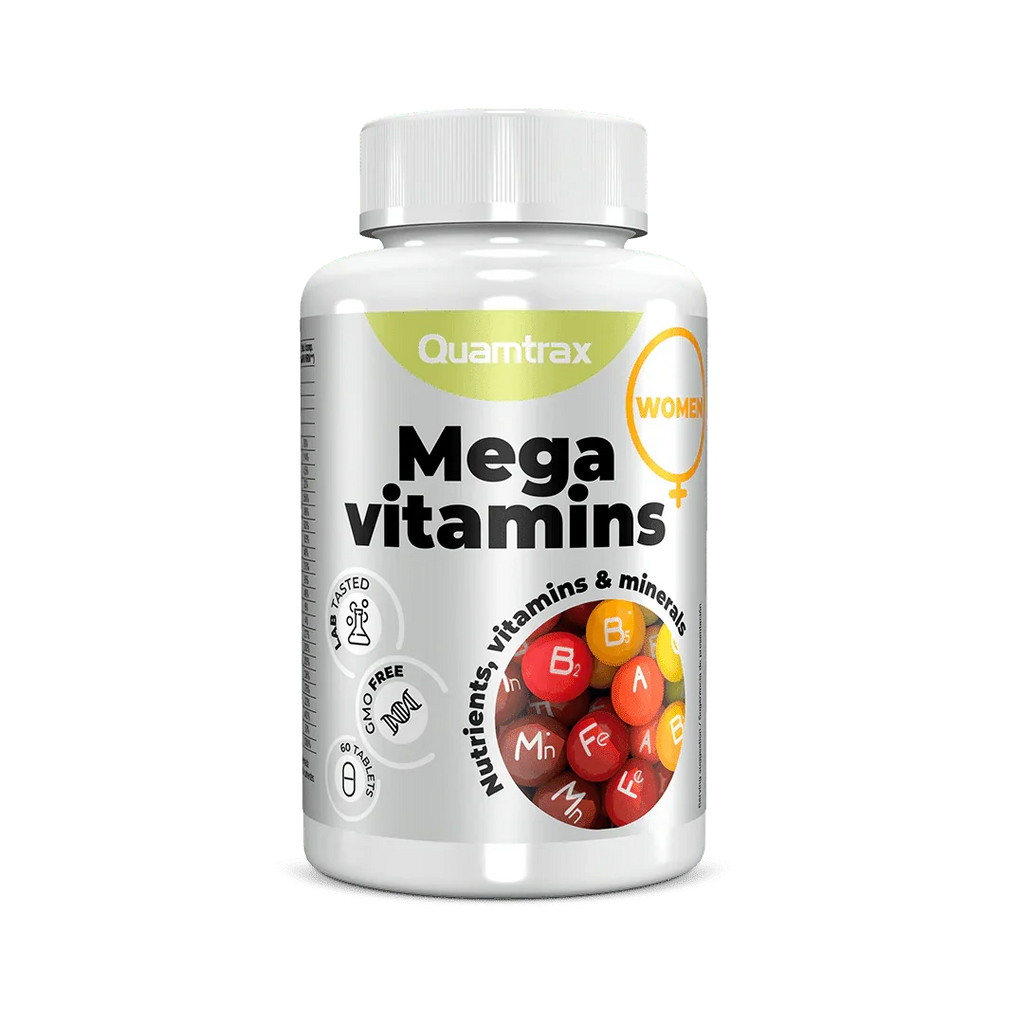 Quamtrax Nutrition Mega Vitamins for Women – 60 tabletas | Multivitamínico femenino con minerales y extractos