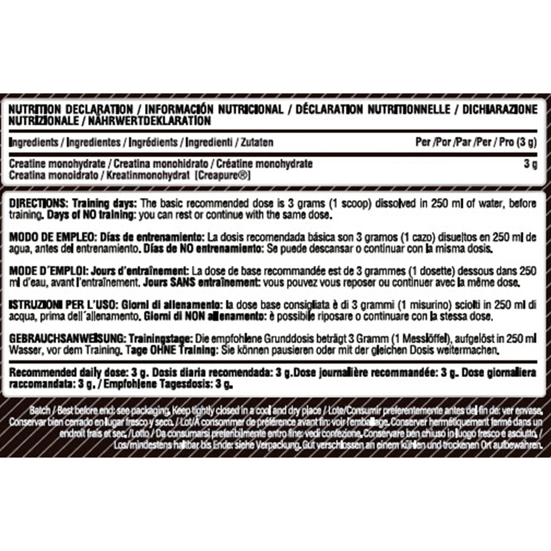 LIFE PRO NUTRITION CREATINE CREAPURE® 650G UNFLAVOURED - Creatina Pureza Creapure Certificada - Fuerza y Potencia Muscular