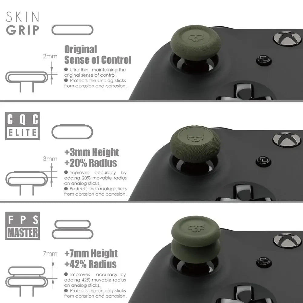 Set de 6 Grips Skin CQC FPS Compatibles con ROG Xbox Ally/X y Mandos Xbox Series X|S, One y Elite Skull & Co. Savage Raven