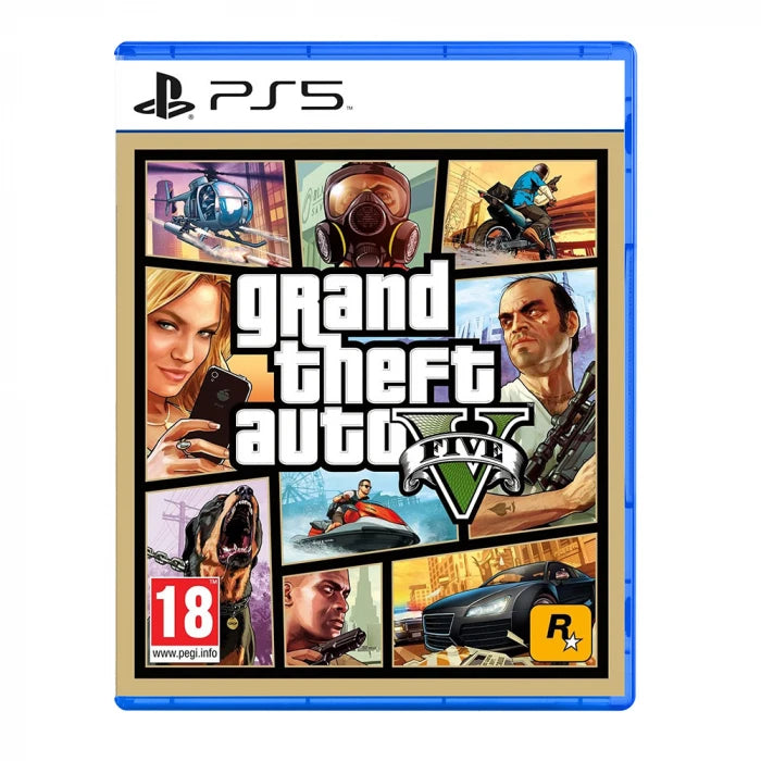 Grand Theft Auto V - GTA V para PS5: gráficos en 4K, tiempos de carga ultrarrápidos, respuesta háptica y audio 3D; un emocionante juego de acción para mayores de 16 años, perfecto para los entusiastas de PS5 que buscan experiencias de juego inmersivas.