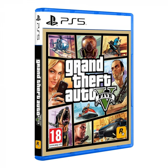 Grand Theft Auto V - GTA V para PS5: gráficos en 4K, tiempos de carga ultrarrápidos, respuesta háptica y audio 3D; un emocionante juego de acción para mayores de 16 años, perfecto para los entusiastas de PS5 que buscan experiencias de juego inmersivas.