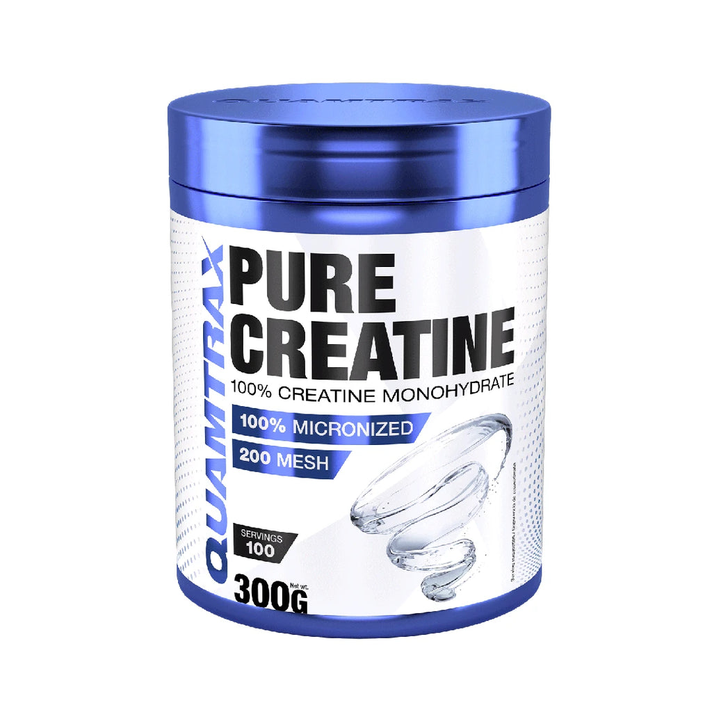 Quamtrax Pure Creatina Monohidrato 300g - Alta Absorción - Aumenta la Fuerza, Rendimiento y Masa Muscular - Sabor Neutro