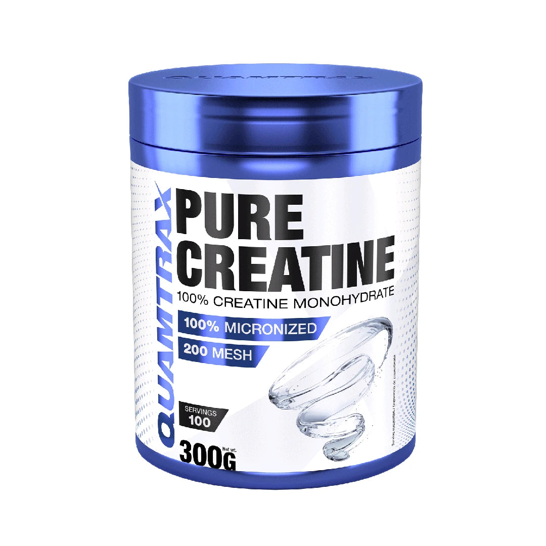 Quamtrax Pure Creatina Monohidrato 300g - Alta Absorción - Aumenta la Fuerza, Rendimiento y Masa Muscular - Sabor Neutro
