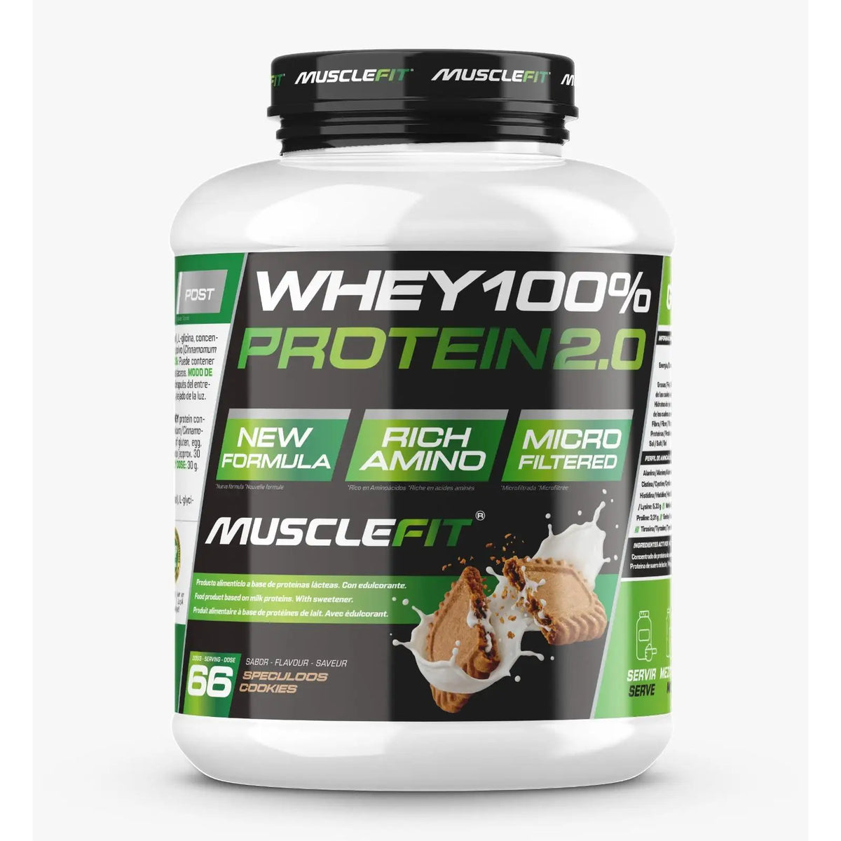 Whey 100% Protein 2000g - MuscleFit  Concentrado de Proteína para Creación de Músculo