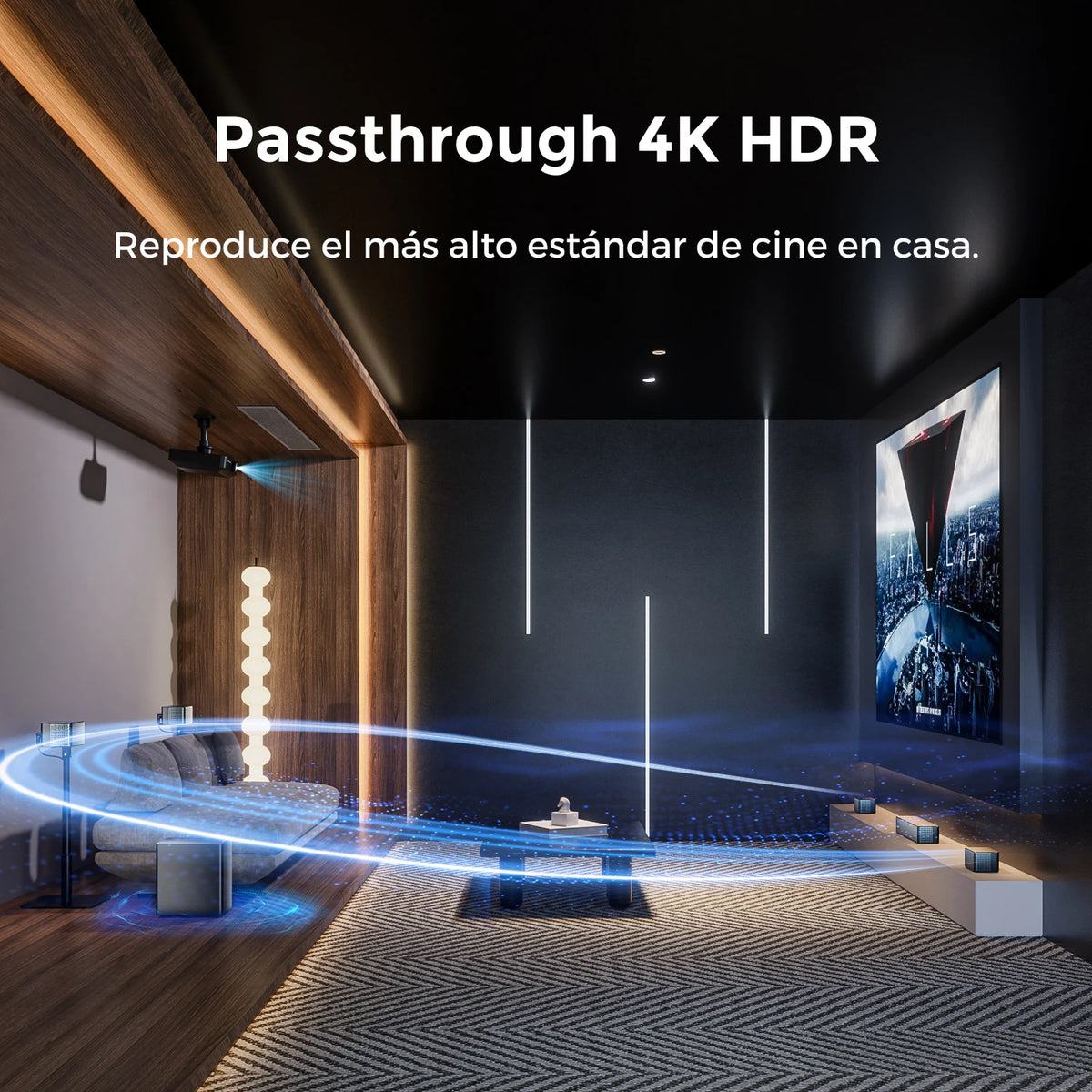ULTIMEA Poseidon D80 Boom Barra de Sonido 7.1 con Dolby Atmos para TV, 4 Altavoces Surround, Subwoofer Inalámbrico de 6,5", HDMI eARC y Control por App