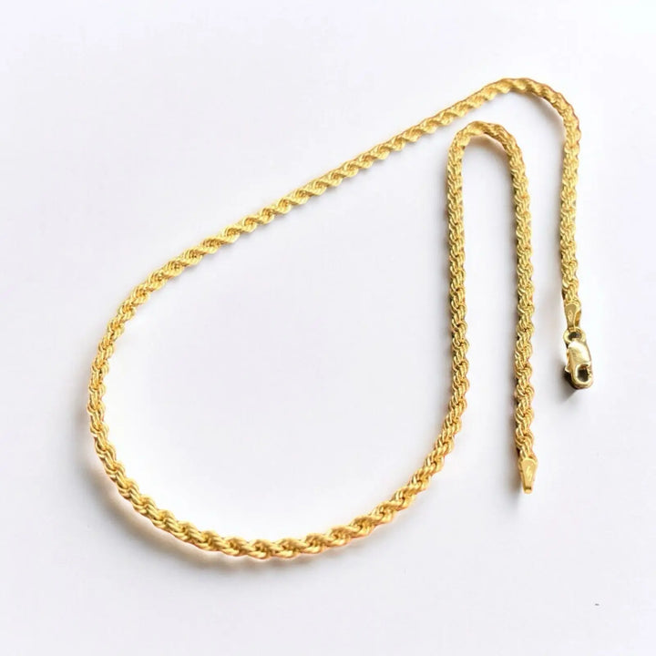 Mrc Collar Cordón Salomónico 3.50 mm 45 cm Oro 18 Kilates, con certificado de calidad