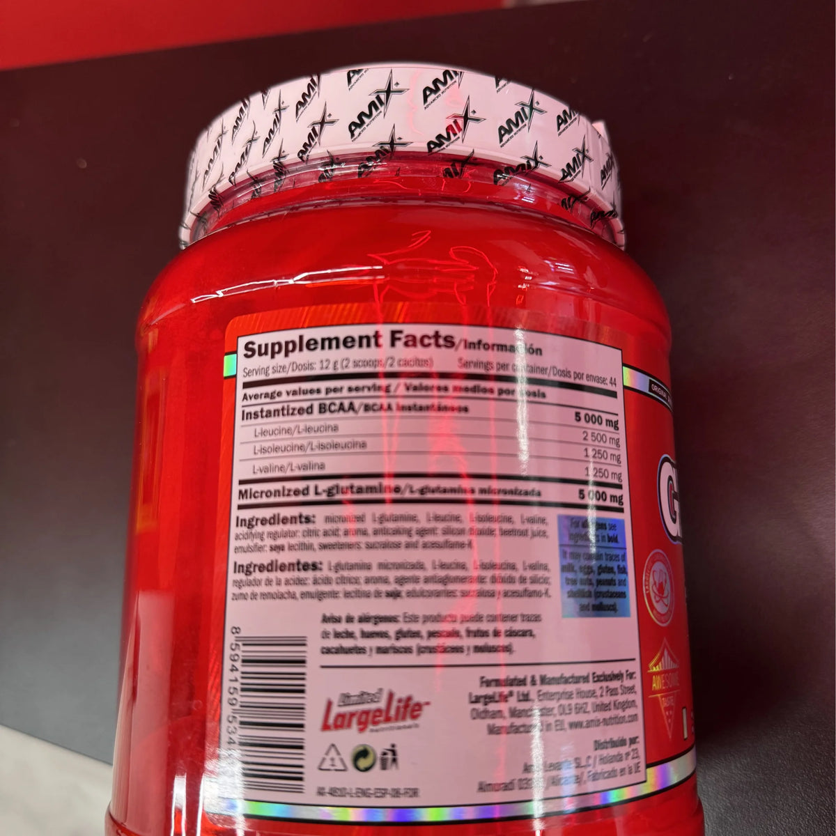 Glutamina + BCAA AMIX 530Gr Varios Sabores + Shaker De Regalo