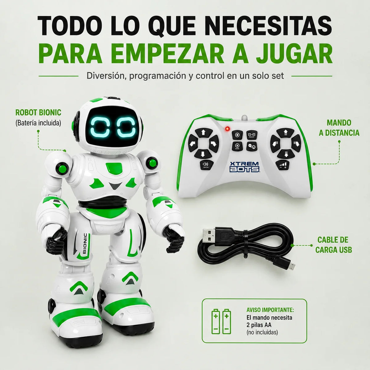 Xtrem bots - bionic |   Robot toy |   Toys for children 5 years or older |   Remote control and programmable robot |   Toys for children 5 6 7 8 years |   Robotics