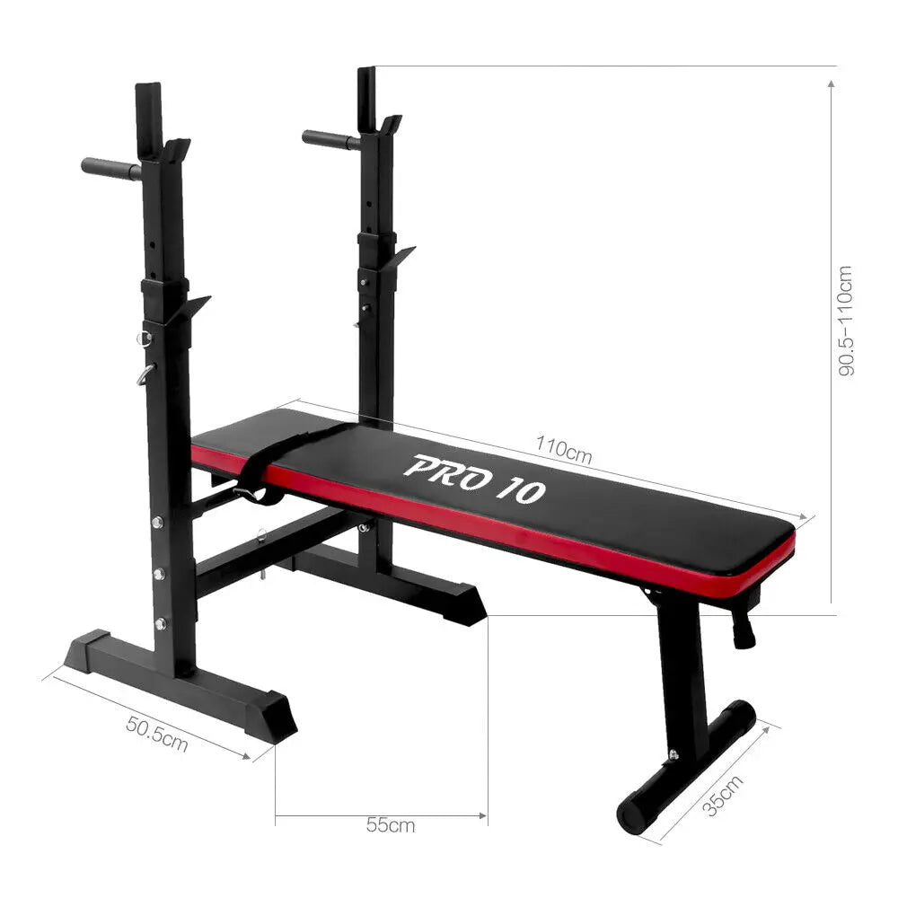 Banco de Musculación Plegable Pro10 ES-544 Fit-Force, Multifunción y Práctico