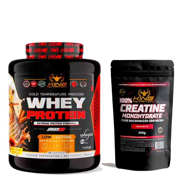 King Nutrition Whey Protein 2kg Proteina Concentrada + 200g de creatine monohydrate