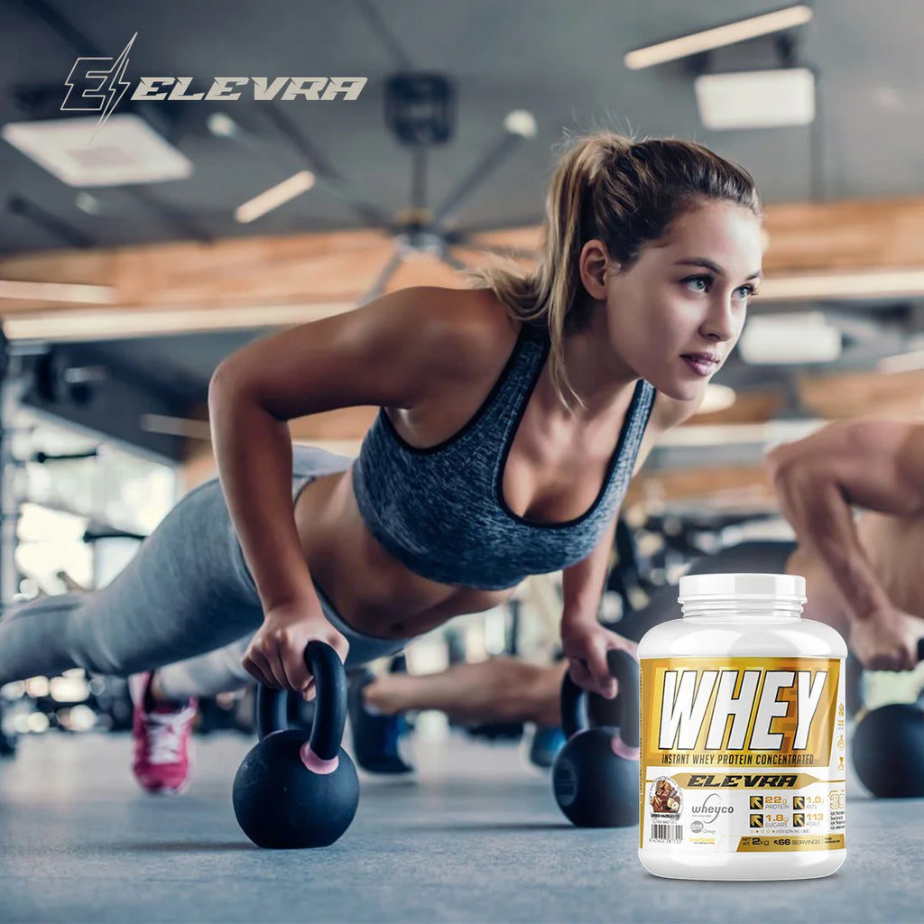 ELEVRA - 100% PRO Whey Protein 2kg / Esta fórmula superior de proteína de suero concentrada WHEYCO® se elabora mediante procesos de fabricación optimizados, directos al cliente final. Así se obtiene la máxima calidad al