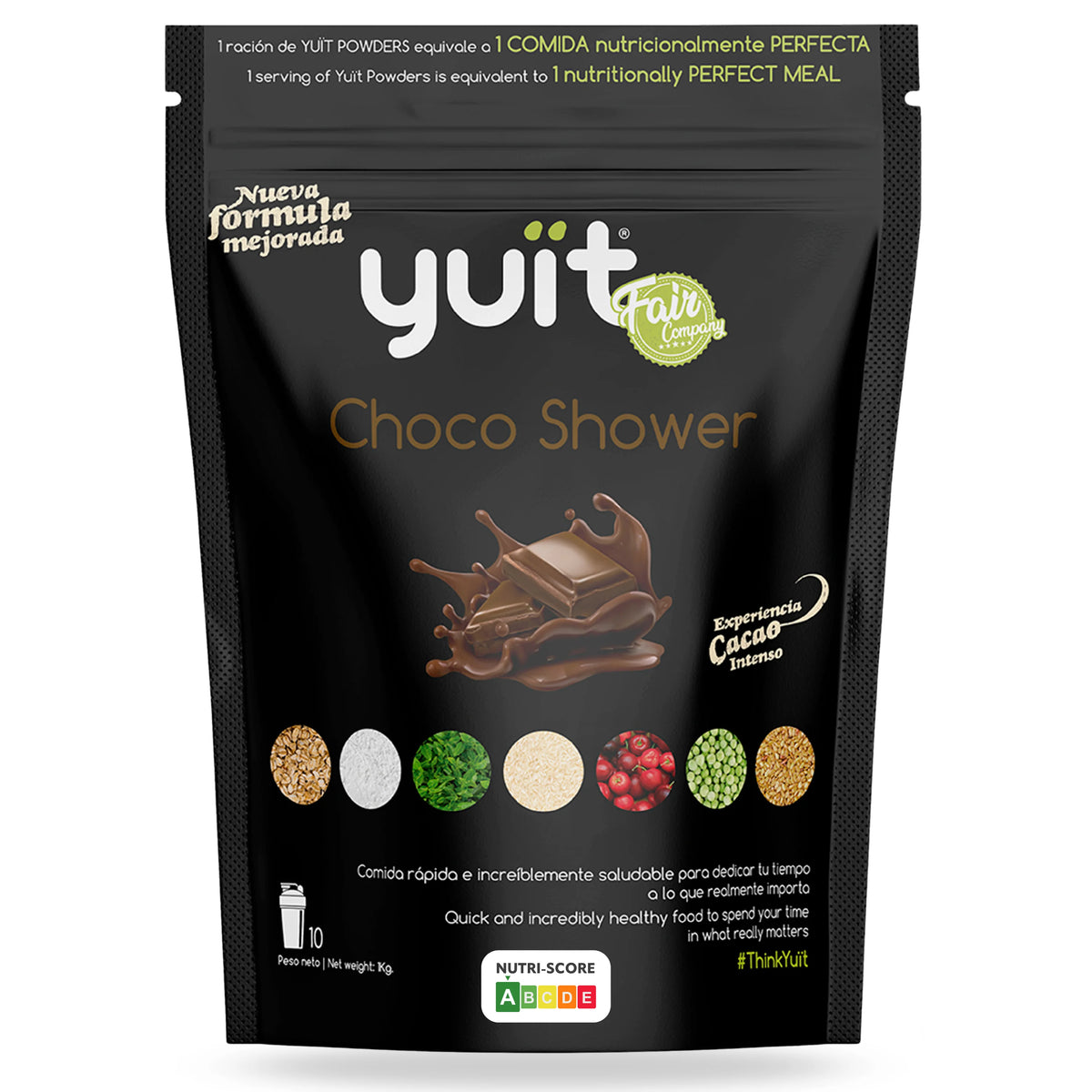 YUÏT - Batidos Sustitutivos de Comida con 31 vitaminas y Minerales + Probióticos - Batido Proteina - Comida Real y Natural - Batido dietético saciante con 35gr de proteínas