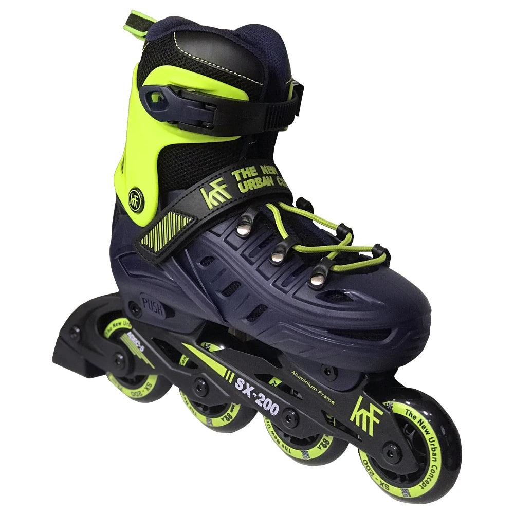 KRF The New Urban Concept Patín en Línea Freeskate Ajustable SX-200 Azul-Verde
