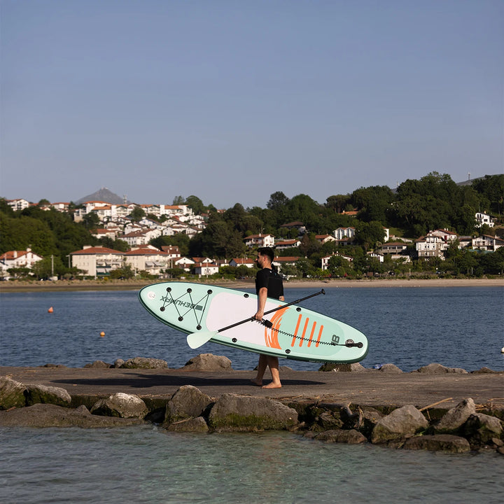 BEHUMAX - Tablas paddle surf hinchable Mint 10 -  Sirocco 10 , All Round PVC doble capa Dropstitch ligera 7.5kg con quillas y remo y mochila