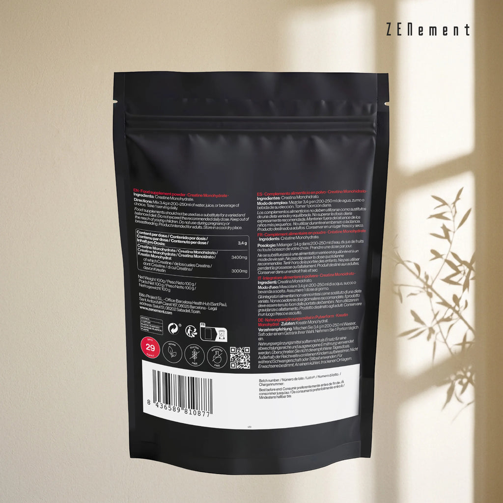 Creatina Monohidrato Pura en Polvo - 100g Zenement