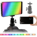 Luz de Video LED RGB con batería de 4000 mAh, Luz de Cámara RGB Recargable CRI95 + 2500K-8500K  y 8 Efectos de Luz Regulables con Pantalla LCD Adaptador de Zapata Fría para Grabación de Videoconferencia