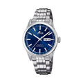 Reloj Lotus 18670/3 Classics para hombre de acero con esfera azul, sumergible 100m, diámetro de 42mm, elegante reloj de cuarzo con indicador de fecha y correa de acero inoxidable.