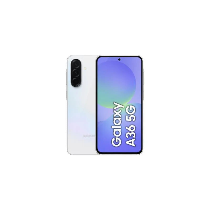 Smartphone Samsung Galaxy A36 8GB/256GB, pantalla Super AMOLED de 6,7", 5G, cámara de 50MP, batería de 5000mAh, frecuencia de actualización de 120Hz, Dual-SIM, carga rápida, Android - Blanco