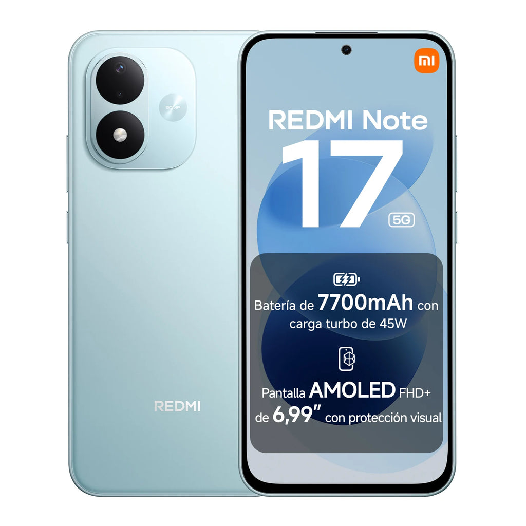 Oficial | REDMI Note 17 5G, Pantalla AMOLED FHD+ de 6,99″ con protección ocular, Batería de 7700 mAh con carga turbo de 45 W, Impulsado por Xiaomi HyperOS