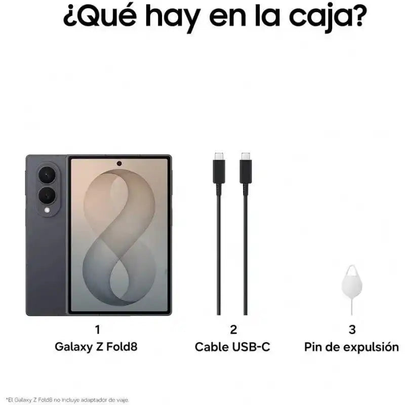 Samsung Galaxy Z Fold8 5G con pantalla Dynamic AMOLED 2X de 7,6 pulgadas, 12 GB de RAM, 256 GB de almacenamiento, grafito: smartphone plegable ultraligero con procesador Snapdragon 8 Elite Gen 5, batería de 4800 mAh y carga rápida.