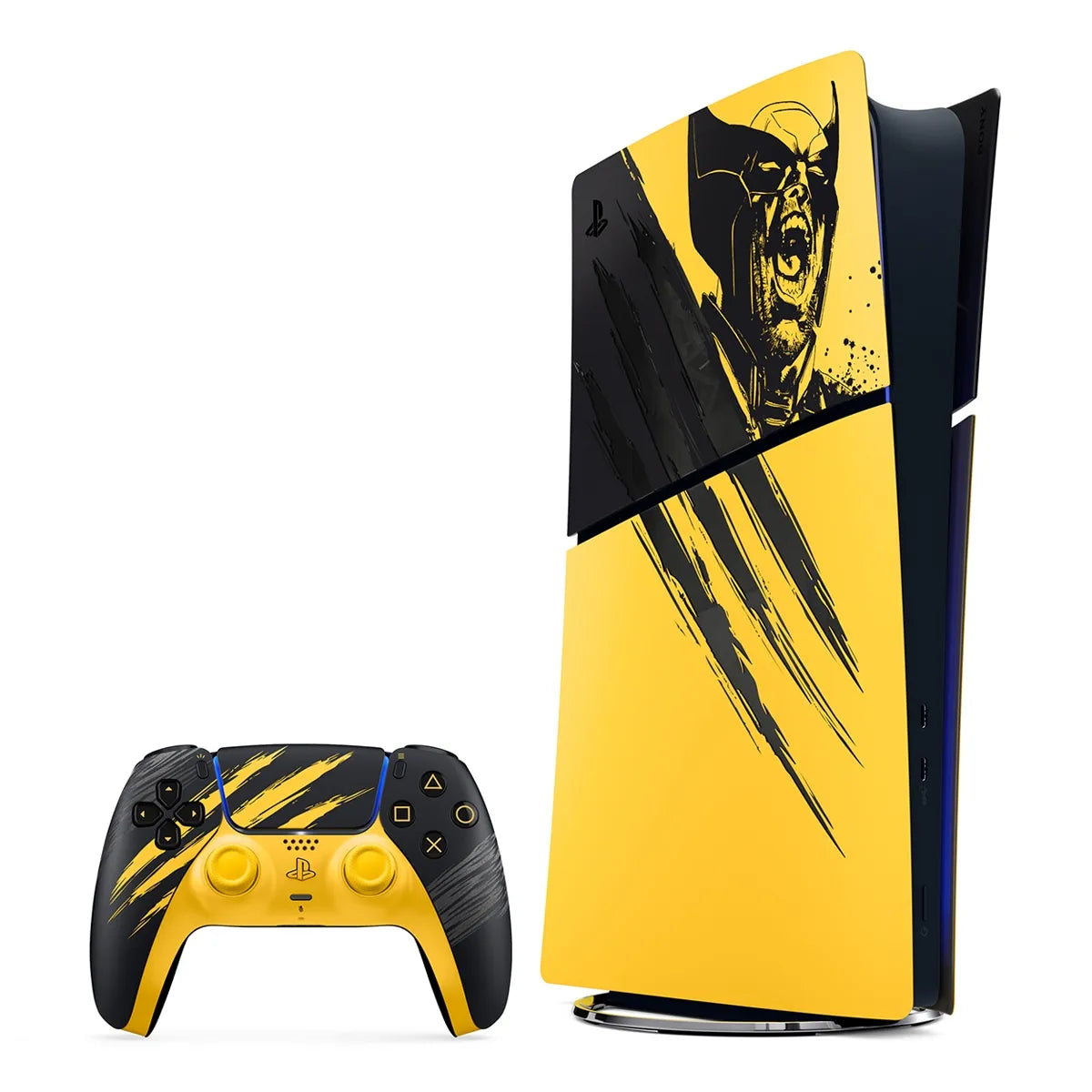 PS5 Digital Bundle Limited Edition Marvel Wolverine Combat Yellow - Official Console with unique design. Perfect for gamers seeking a special addition to their collection.