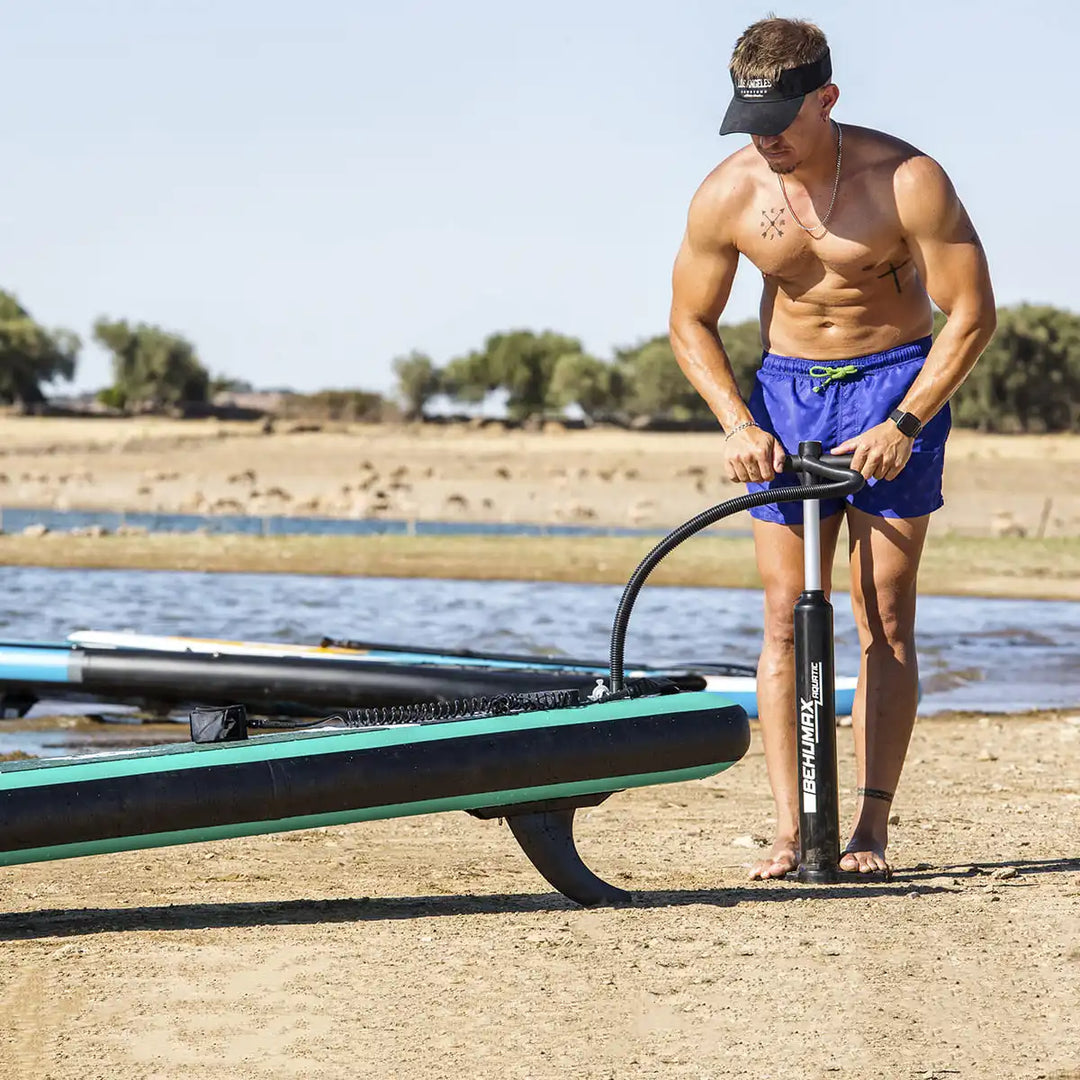 BEHUMAX - Tabla Paddle Surf Be Wave Race 14 inflable Dropstitch 18 PSI con remo aluminio y bomba doble acción